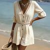 Short Rompers For Women Deep V Neck Sleeveless Jumpsuit Loose Fit Work Overalls Dressy Casual Summer Jumpsuits