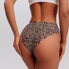 European and American seamless underwear high-quality ice silk underwear sexy snow leopard zebra print leopard print large size briefs women
