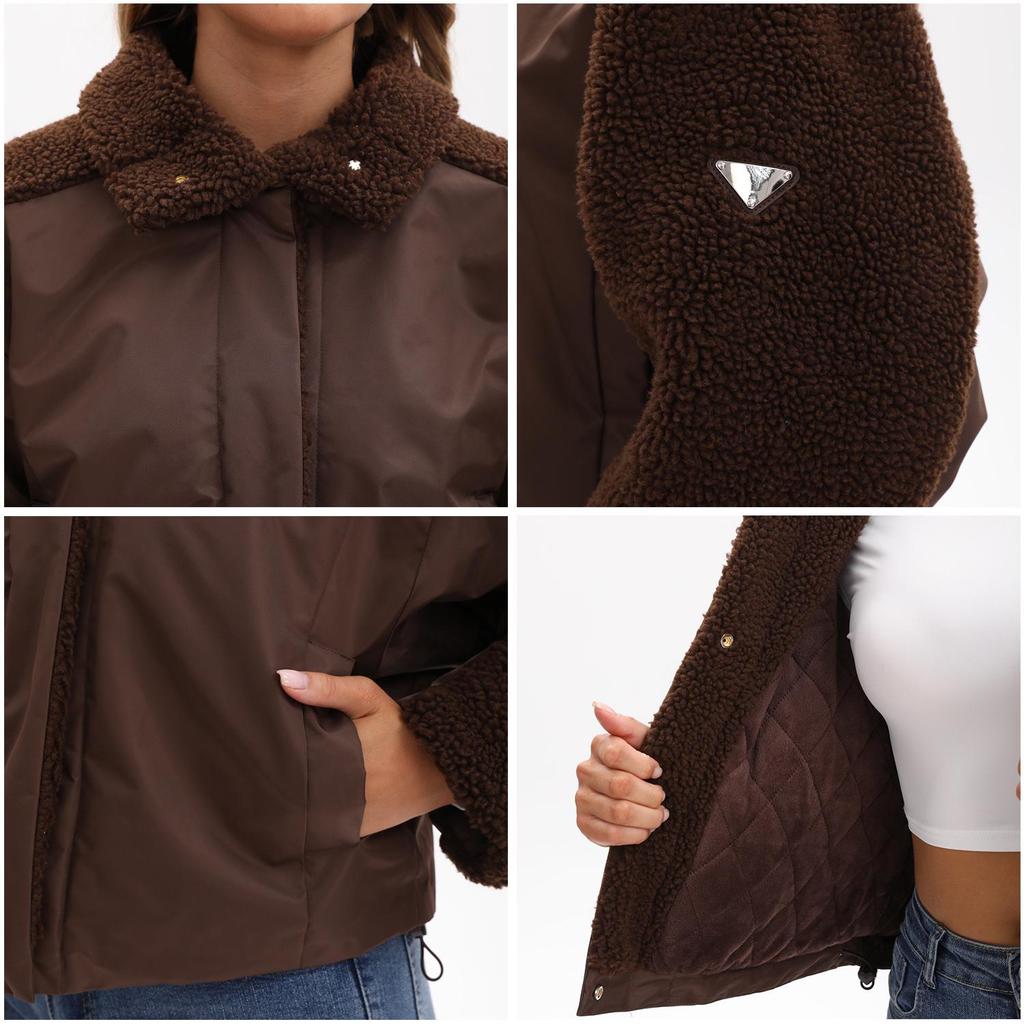 2025 Winter Retro Women's Long-Sleeve Lamb Wool Coat