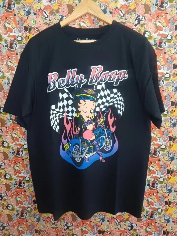 Велосипед Бетти Буп 90-х Базовый Черный Редкий Дизайн Графический Черный Унисекс Футболка Репринт Унисекс Футболка XXL