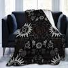 New Supernatural Symbols Black Fleece Throw Blankets - 60 X 80 Inch, Luxury Soft Plush Sofa Blanket, Fuzzy Reversible TV