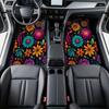 4pcs Auto Mats Adorned with Floral Colorful Abstract Motif for Pickup Trucks or SUVs, Including Convenient Cleaning Surfaces and Gift
