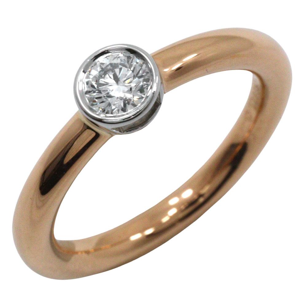 TIFFANY&Co. Bizet Ring 1P diamond K18 Pink Gold/Pt950Platinum/diamond #3.7(US Size) 4.4g Women Used