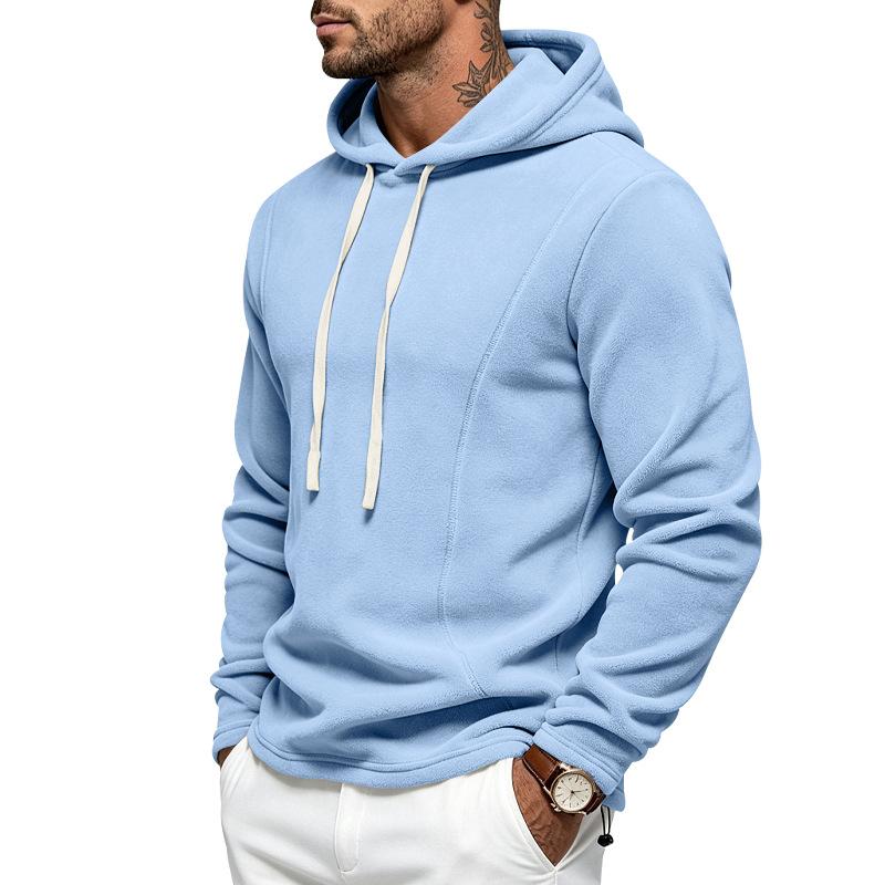 Men S Fleece Hooded Long Sleeve Sweatshirt For Autumn Outdoor Sports