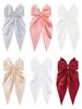 6-piece Set of Rhinestone Starry Sky Bow Hair Clips, Rhinestone Back Head Top Clip, Ribbon Bow Spring Clip