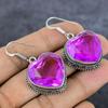 Natural Pink Amethyst Gemstone 925 Sterling Silver Jewelry Earring 1.69" l0c19