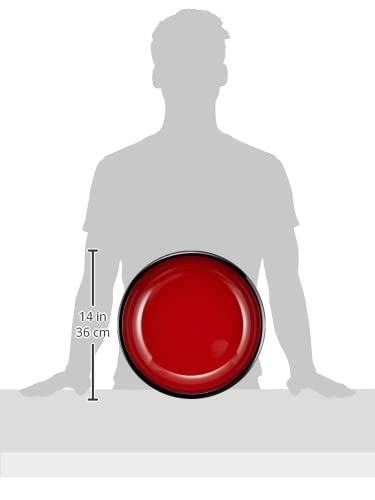 Mitani Yamanaka Lacquerware Serving Dish, 12.0cm, Black with Red Interior, M12952