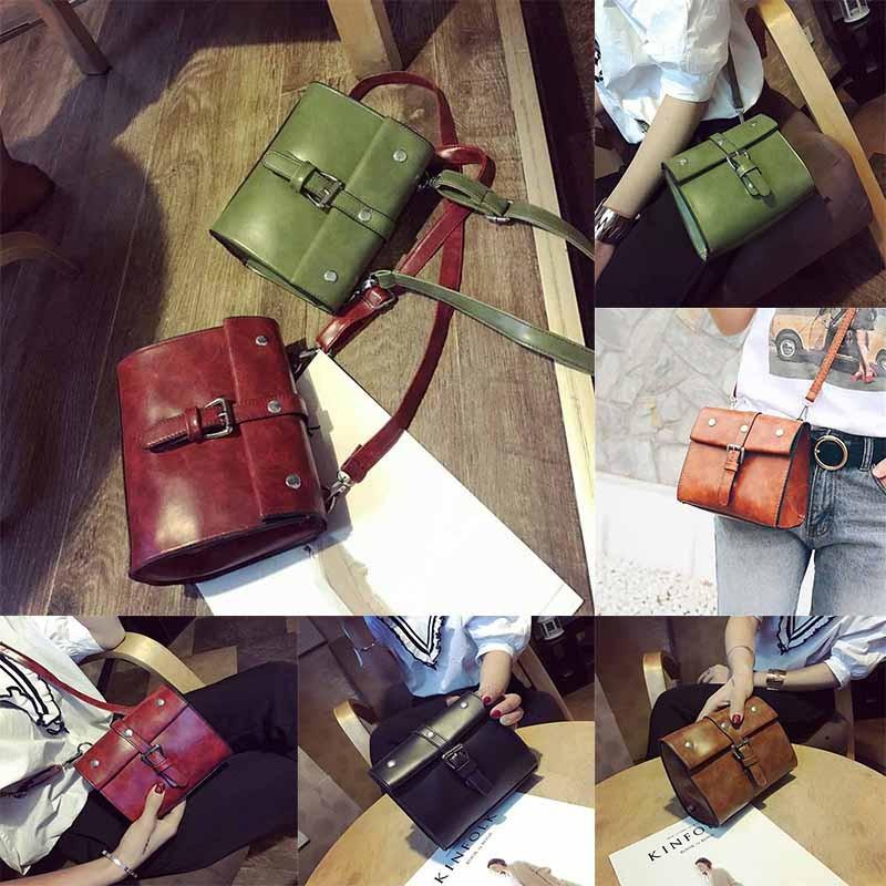 Trendy Retro European American Design Small Square Bag For Women With Magnetic Closure