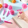 Beadthoven 10pcs Bead Pen Fluffy Decorative Ballpoint Pen Set Camellia Color Fur Ball Bead Pen Plastic Beads Custom Ballpoint Pen DIY Pen Cute Pen DIY