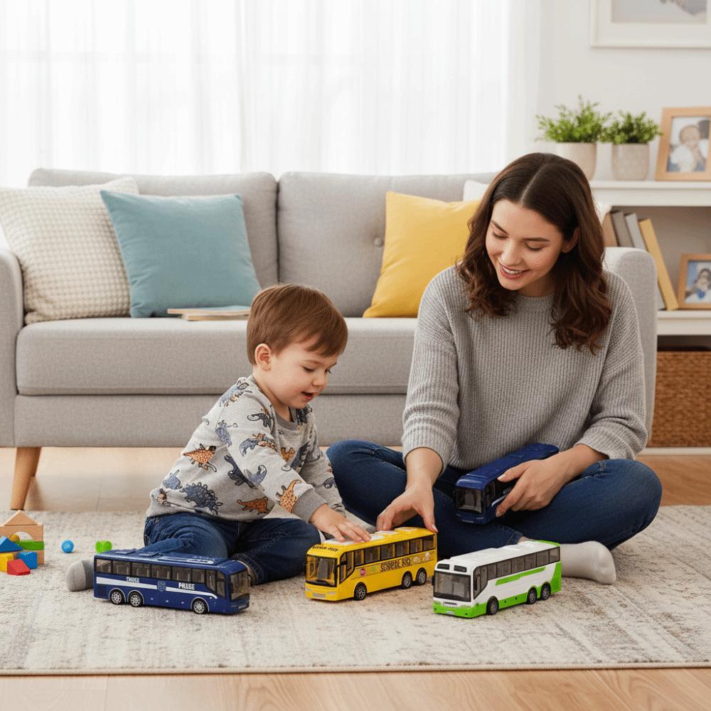 1/16 Scale School Bus Model Car Toys Yellow Color Inertia City Bus Toy Children Toy