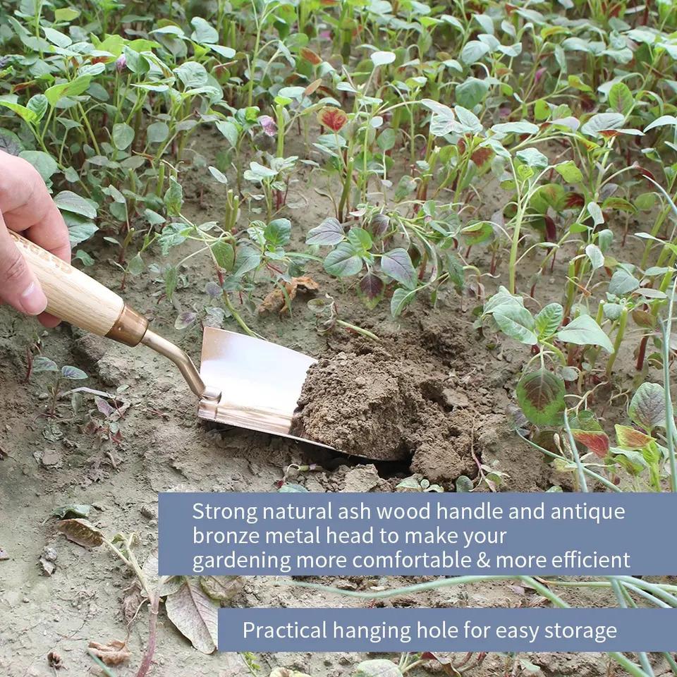 Gardening Tools, Gardening Hand Tool Set, Wooden Handle Stainless Steel Weeder, Puller, Garden Tools