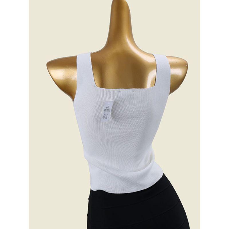 D Australian Brand Fashion Square Collar Slimming Vest Camisole Sexy Inner Wear Pure Color Knitted Underwear Top