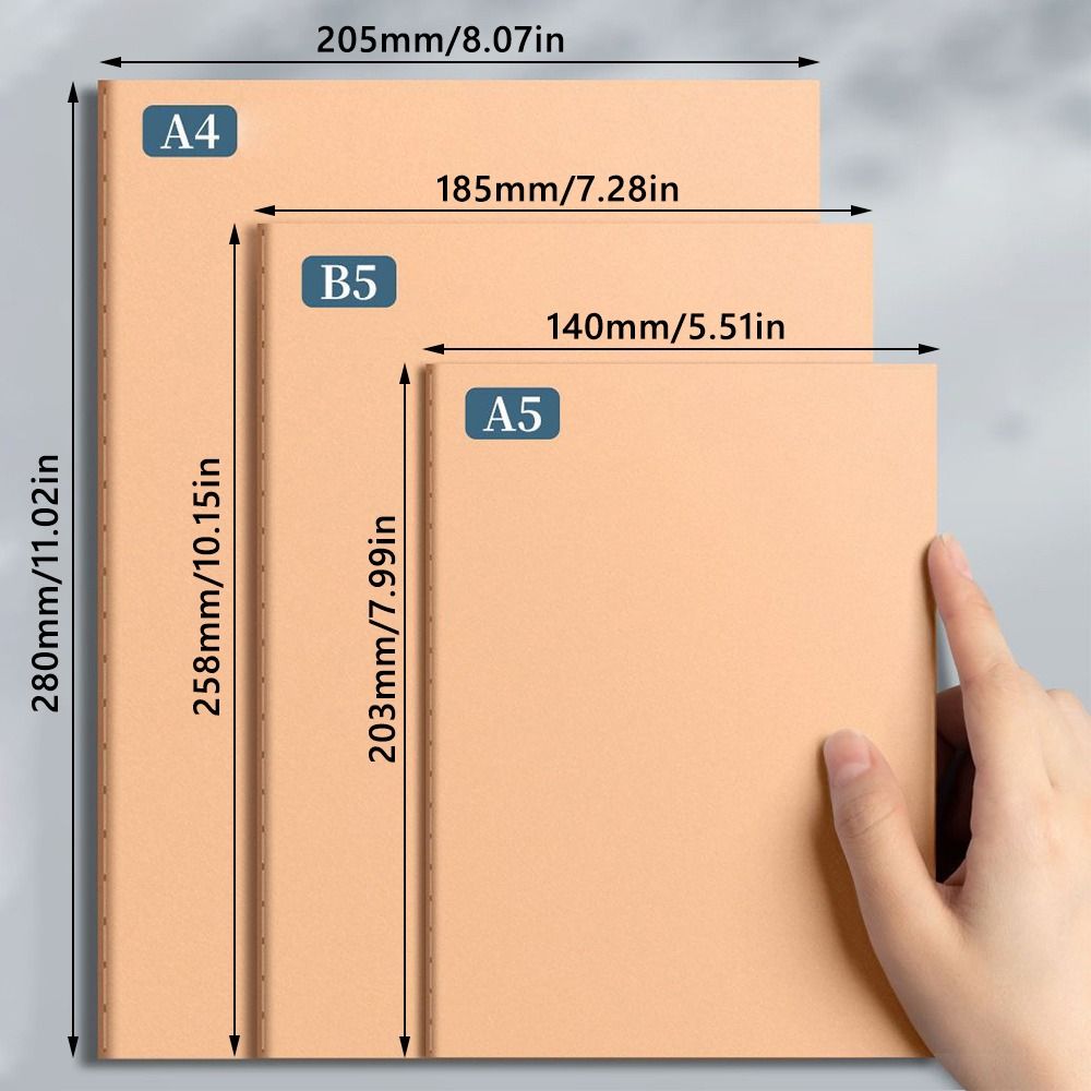 Kraft Cover Notebook Grid/Lined/Blank Notepad Vintage Writing Book  Gift