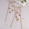 2Pcs White Satin Bow Hair Clips With Pearl Chains Elegant Long Ribbon Hairpins Sweet Romantic Hair Accessories For Girls Women