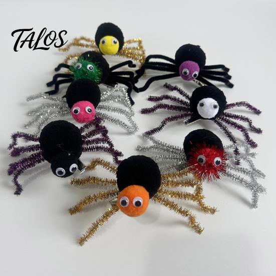 Kids Halloween Gift Ideas Spider Hair Clips for Girls Women, Cute Furry Barrettes, Stage Performance Ornaments Tinsel Fluffy Pom Accessory Parties