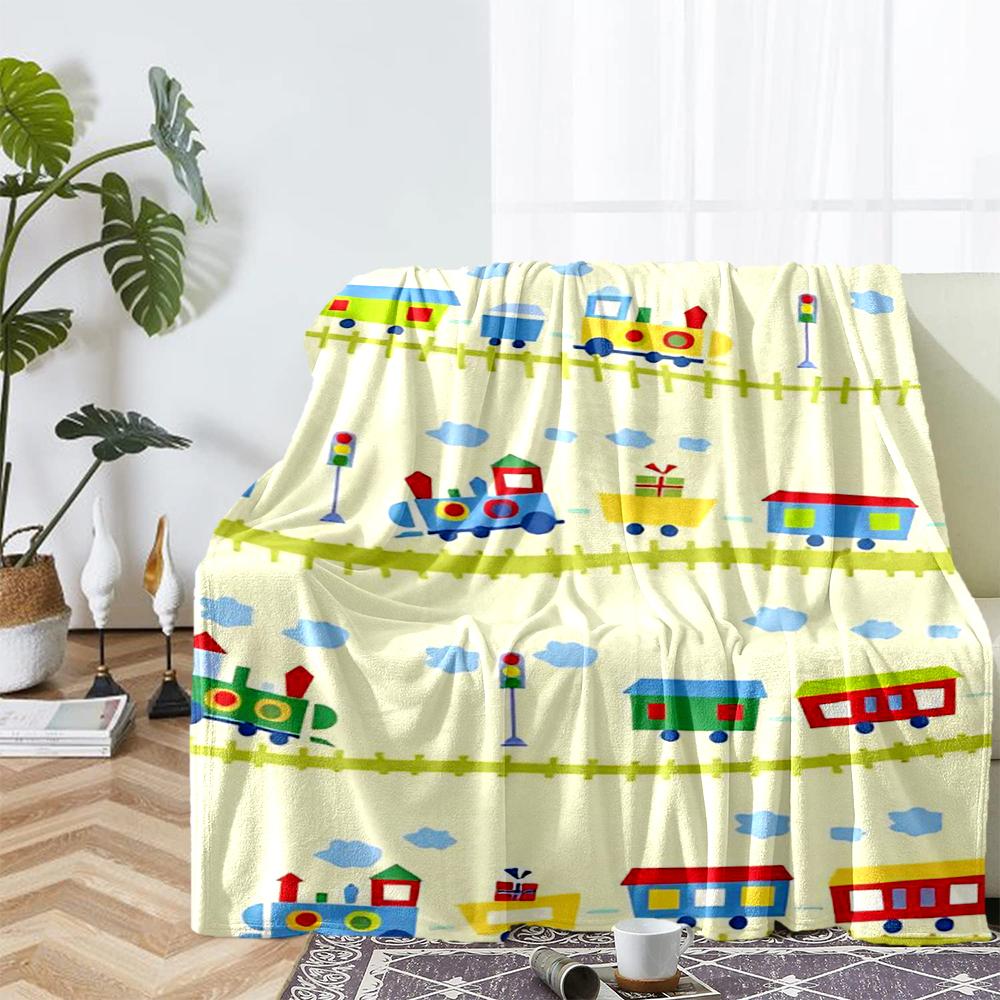Cute cars Theme Printed Blanket - Perfect for Couch, Bed, Travel & Outdoor Use | Machine Washable, Cozy & Durable.