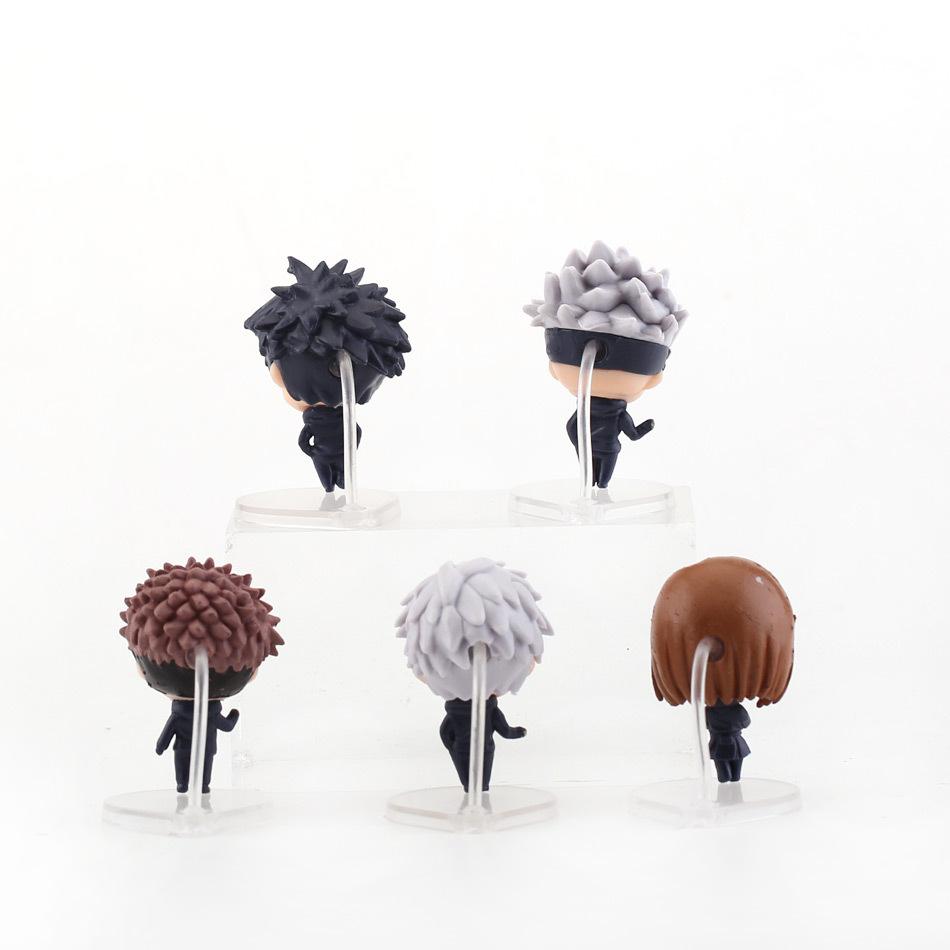 5pcs Jujutsu Battle Handheld Q-Version Tiger Staff Yuren Gojo Gojo Rose Mini Handheld PVC Model Ornament Anime Peripheral Gift
