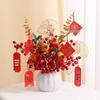 Luxurious Chinese-Style Pomegranate Fruit Arrangement: Faux Red Berries & Flowers for Living Room or Restaurant Decor