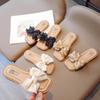 Zapatillas de niño verano nuevas zapatillas de niña moda zapato de niña suela blanda antideslizante zapatos para niños lazo zapato de niña zapatos planos
