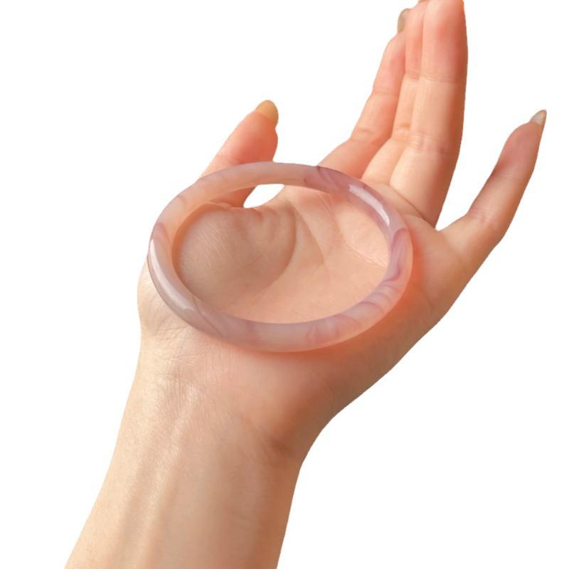 Elegant Chinese Style Jingle Bracelet: Ice-Transparent, Non-Fading Round Bangle Collection