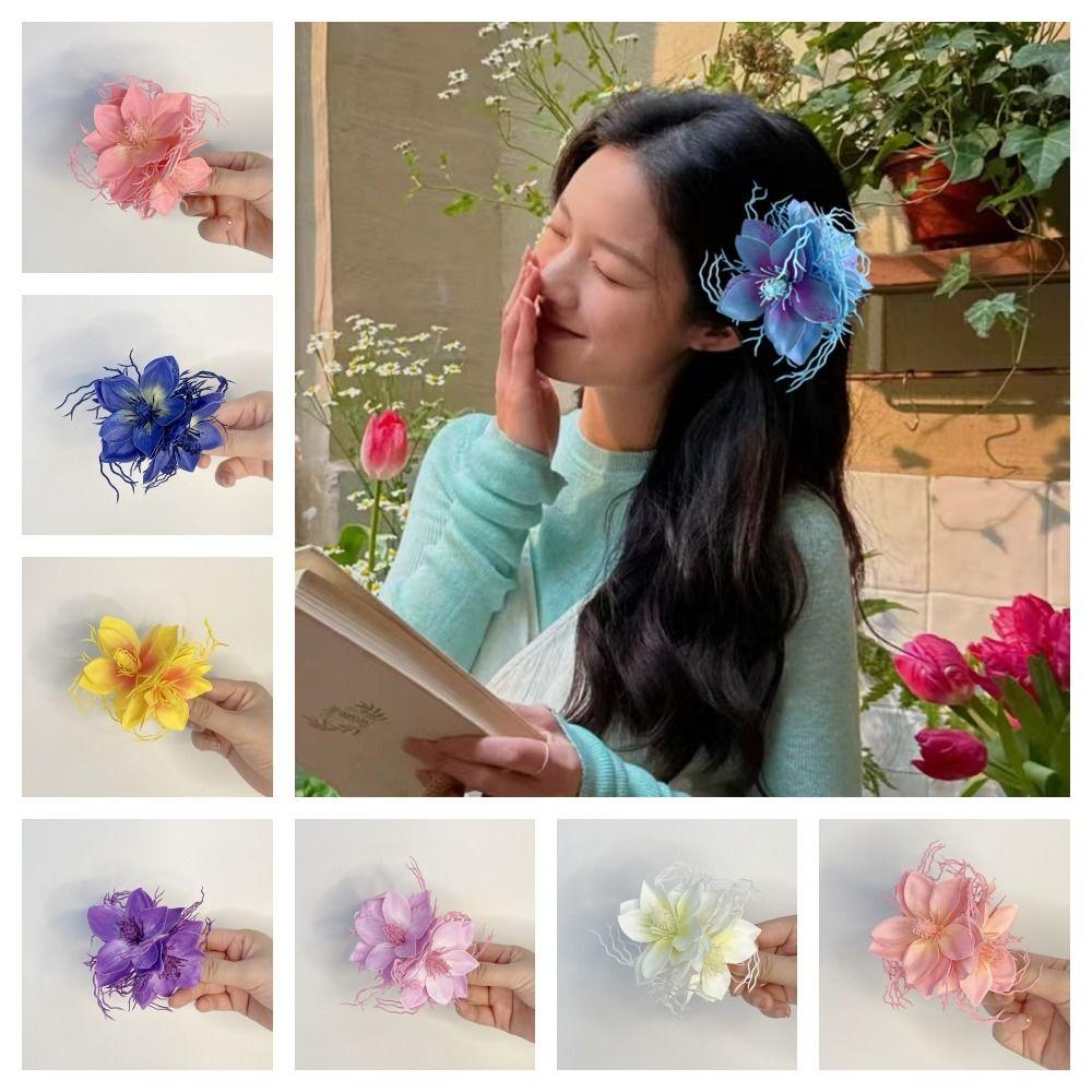 Süßer Floraler Entenschnabelclip Elegante Haaraccessoires Temperament Süße Spangen Party