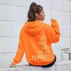 Women's Multi-color Letter Print Casual Loose Long Sleeve Hooded Sweatshirt