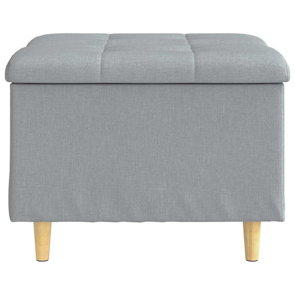 Storage Ottoman with Cushion Light Grey 60 x 60 x 45 cm Fabric