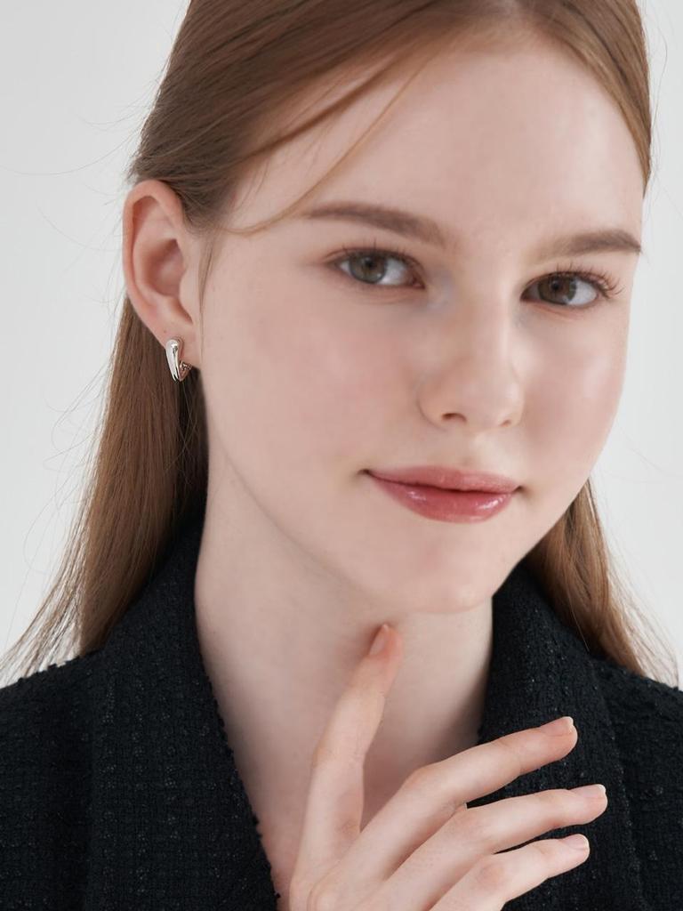 925 Silber Ballsaal Herz Wassertropfen One-Touch Ohrringe GISVEE156