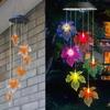 Outdoor Colorful Gradient Solar Wind Chime Lamp Hummingbird Butterfly Landscape Light, LED Courtyard Decoration Atmosphere Light