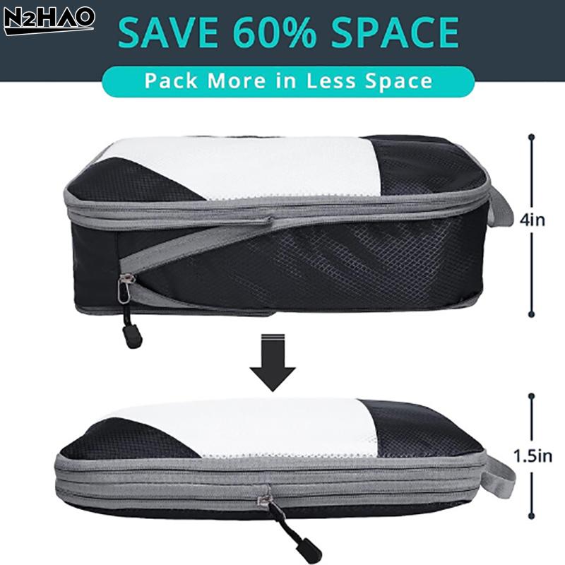 3/5 Pcs Set Storage Bags Compression Packing Cube Travel Storage Bag Luggage Clothing Storage Set Compression Packing Cubes
