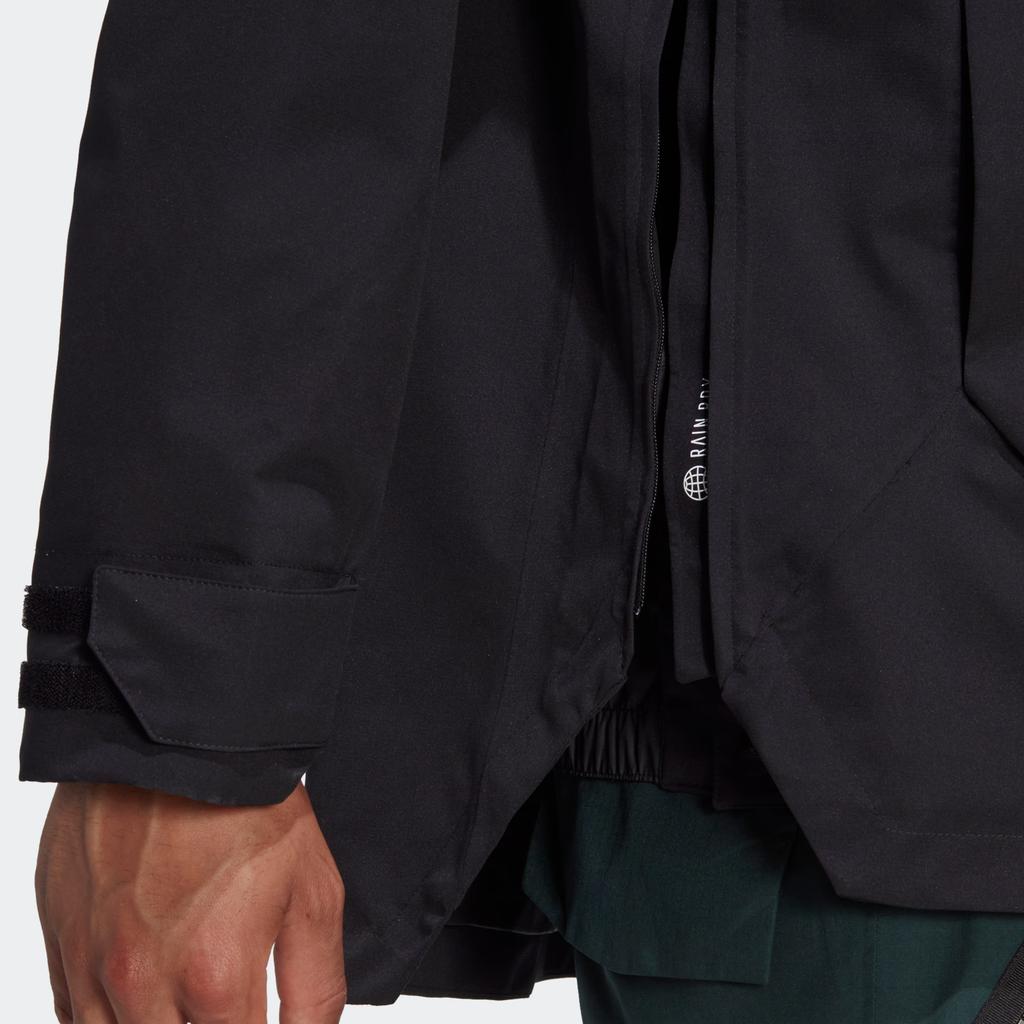 Adidas Solid Color Brand Logo Half Zip Hooded Jacket Ski Wear Men Jackets Black HI5522