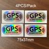 4Pcs Holographic Alarm System Sticker, GPS Tracking Security Warning Vinyl Decal, Waterproof Anti-Theft Car Window Decor