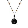 New Chinese wooden safety buckle pendant necklace female retro ethnic style pull rope sweater chain necklace