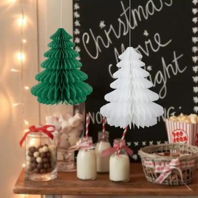 Christmas Tree Decoration Hanging Ornament Easy Assembly Festive Hanging Decor 3D Honeycomb Paper Decoration