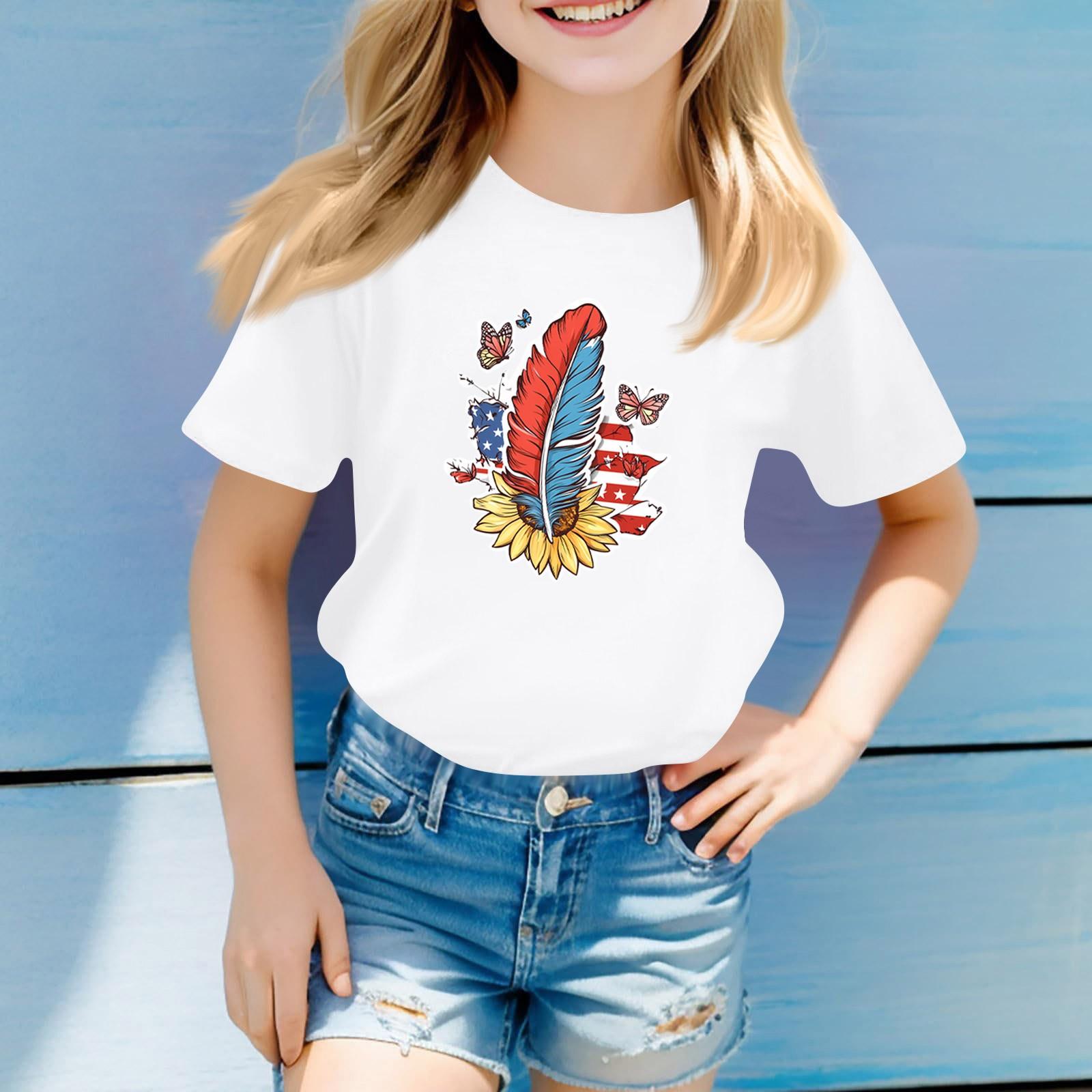 

Детская повседневная футболка с принтом «День независимости» с круглым вырезом и короткими рукавами 160 белый