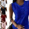 Women T-shirt Lace U Neck Summer Elegant Slim-fitting Pullover for Daily Wear
