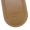 Used 11491 FF Logo Name Badge Travel Tag 7AS115 AL8H F1IKC 7989 Logo Khaki Calfskin Unused Zucca Fabric Brown Unisex