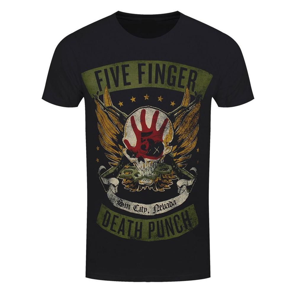 

Five Finger Death Punch T-Shirt FFDP Locked Loaded Band Official New Black 2XL