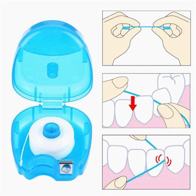 Tragbarer Zahnseidehalter Mundpflege Zahnreiniger Zahnseide Zahnstocher 50m