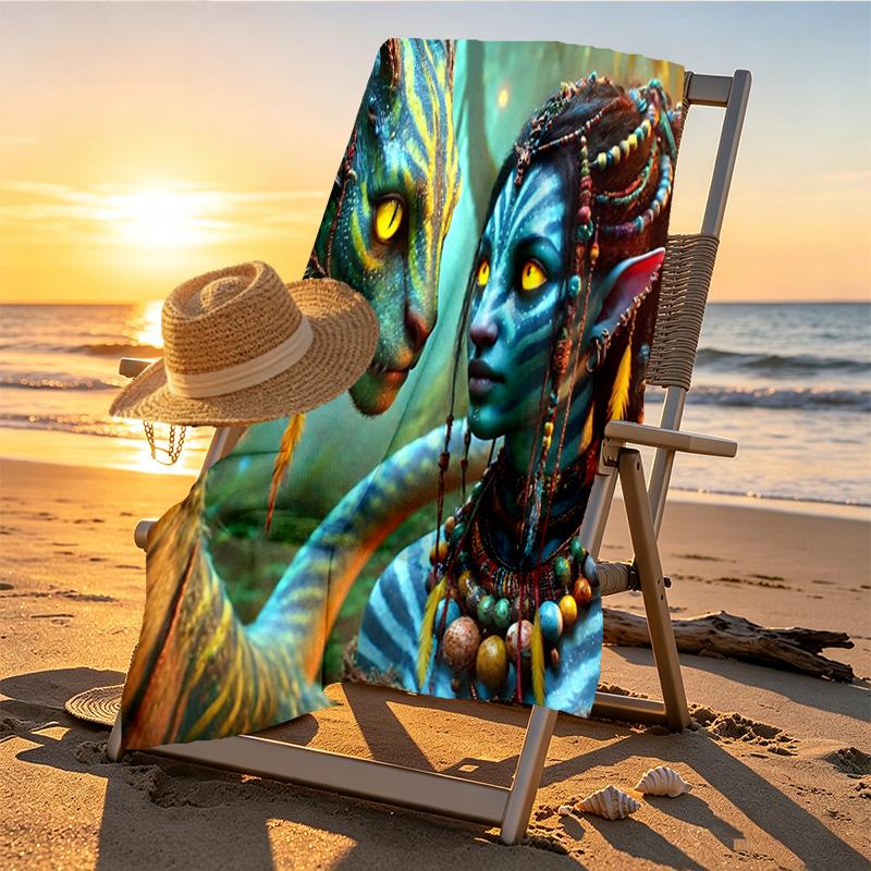 Avatar Print Beach Towel Design, Soft, Lightweight. for Home Bathroom, Spa, Pool, Yoga, Surfing, Camping, Gift for Family, Friend