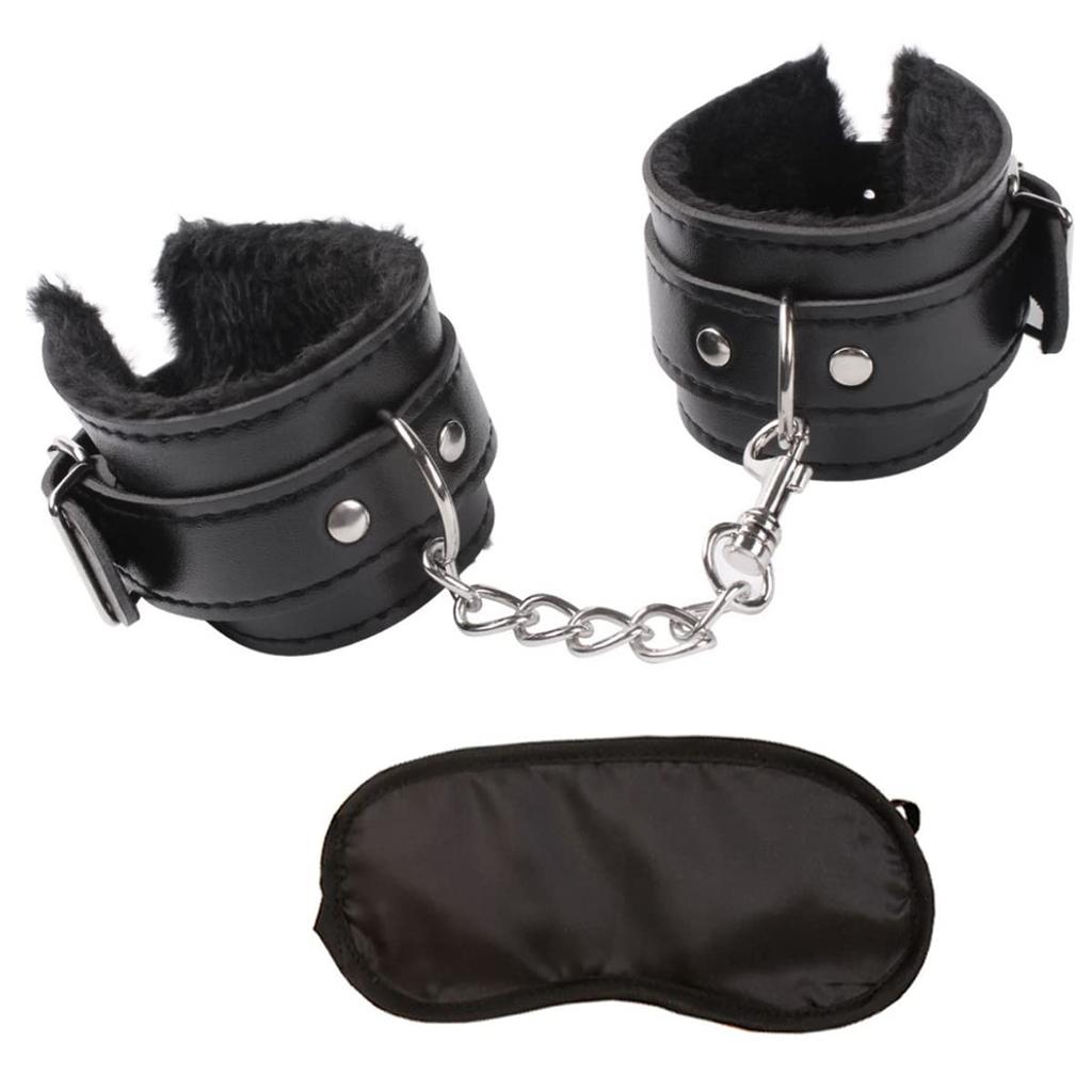 YFFSFDC Restraints SM Goods Eye Mask Black Restraints Handcuffs Restraints Adult Handcuffs Blindfold Adult Toys SM Cosplay Restraint Bracelet