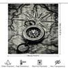 Luxury Compass Map Shower Curtain Set Waterproof Decorative Bath Rugs For Bathroom Home Decor In Black White Style