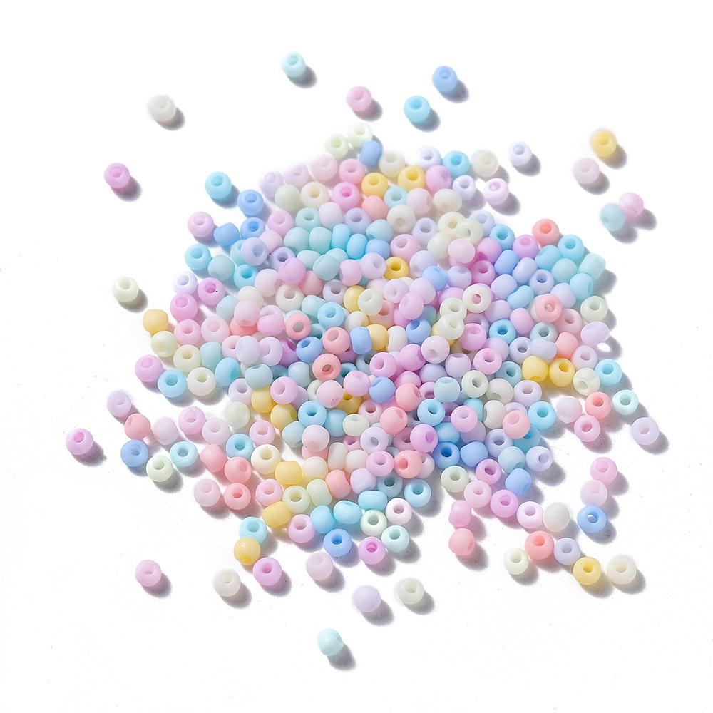 10g/pack 2/3mm Macaron Glass Round Shape Frosted Beads For Jewelry Making DIY Charm Bracelet Earring Necklace Accessories