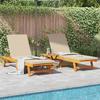 2 Person Sun Lounger (3 Pcs) Brown Solid Acacia Wood