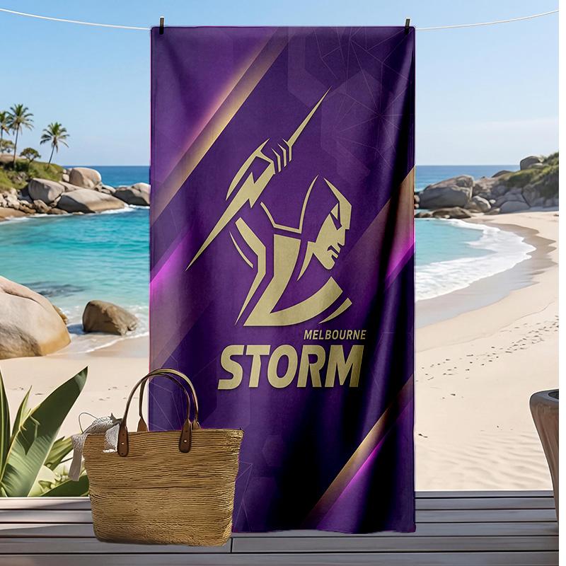 Melbourne Storm Print Beach Towel Soft Portable Quick?dry Towel For Pool Summer Vacation Outdoor Sport