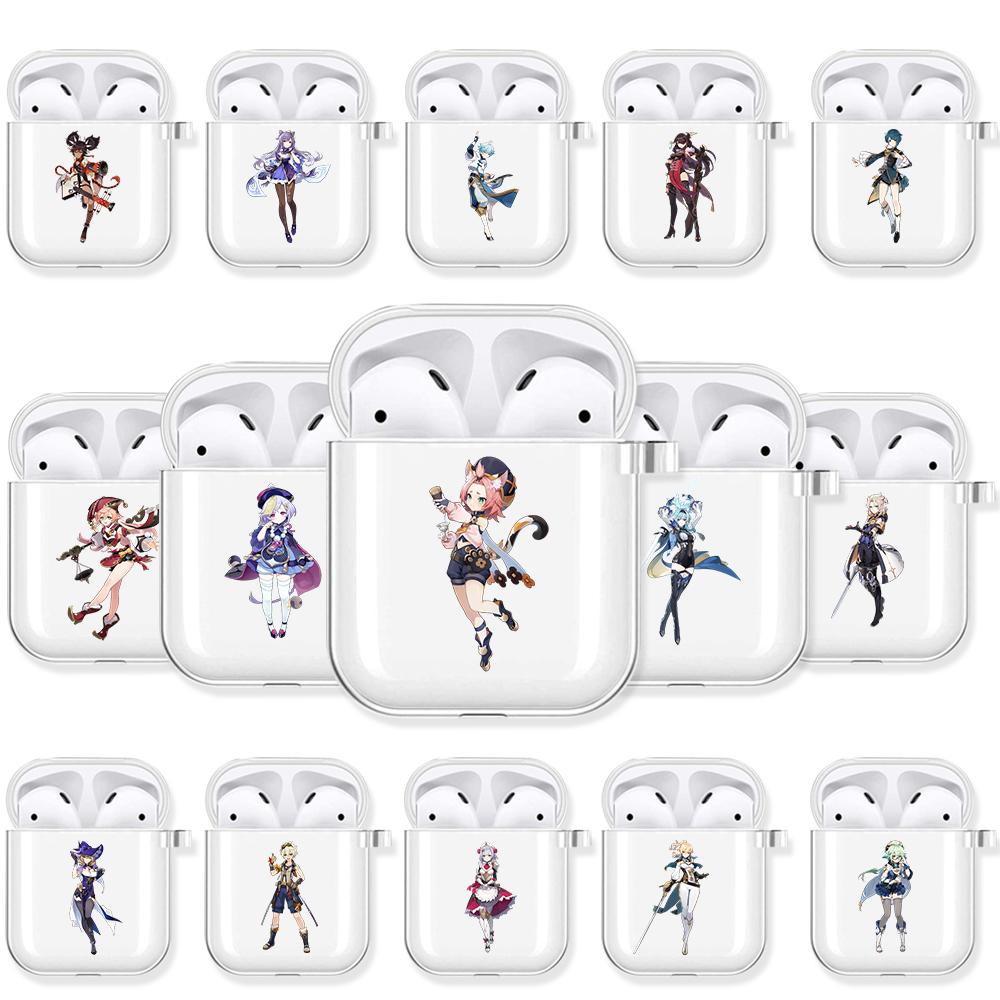 

Прозрачный чехол Genshin Impact для Airpods Pro 2 1 3 Pro, чехол Zhongli Hutao Diluc Venti Klee, мягкие чехлы из ТПУ