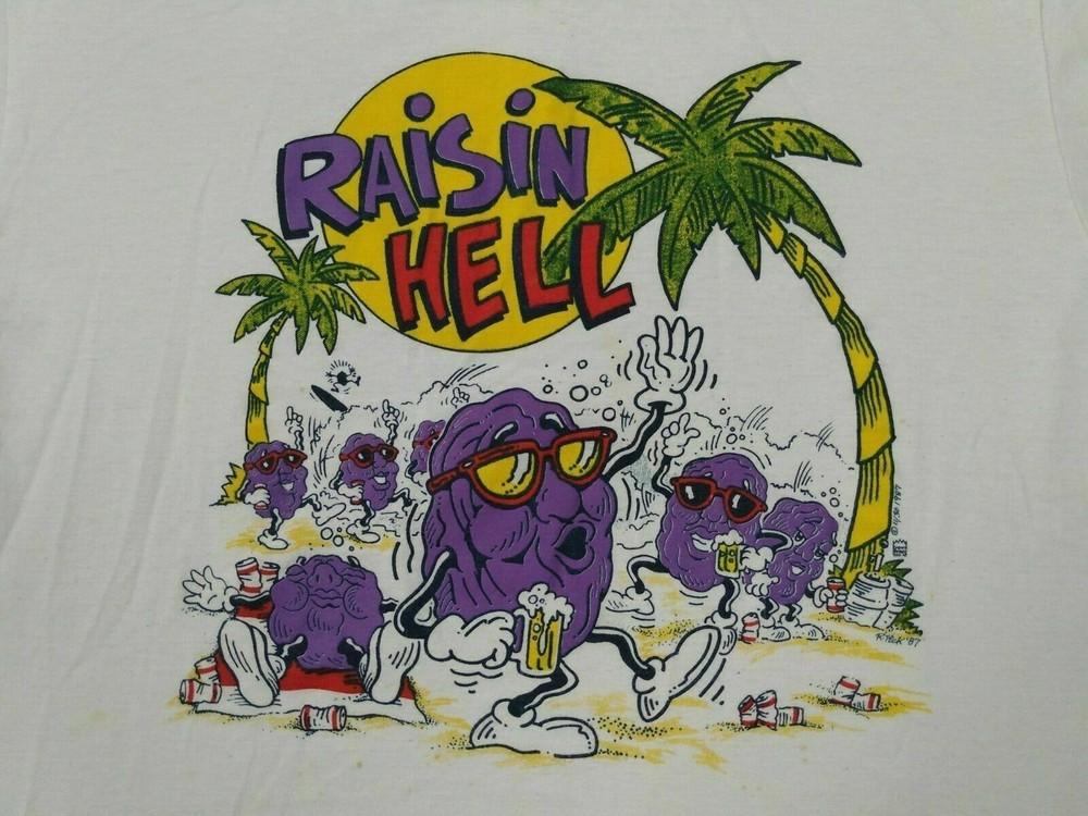 Rare The California Raisins Raisin Hell Cotton White Men S-234XL Unisex T-Shirt XXXL