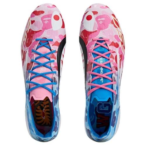BAPE x Adidas F50 ELITE Futbol Kramponları Erkek Pembe Mavi JS0573