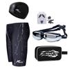 Men’s Quick-Drying Waterproof Swim Trunks with Shark Skin Cap & Goggles Set