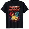 Fun Dungeons&Dragons Inspired Summer Men's T-shirt House&Humans RPG Parody Game Player Tees with Dragon and Wizard Battle Design